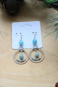 Image 3 of Double Hooped Amazonite Earrings