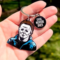 Evil Never Dies (Michael Myers, “Halloween”) Horror Enamel Keychain