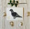 Image of Pigeon linocut on hemp 