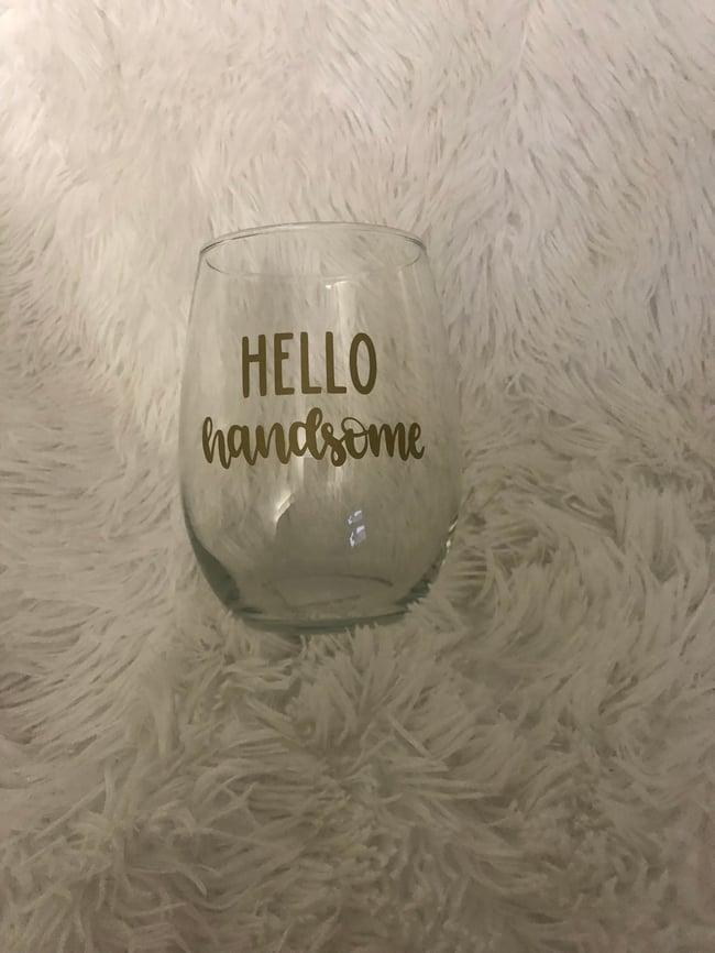 Personalized stemless wine glass