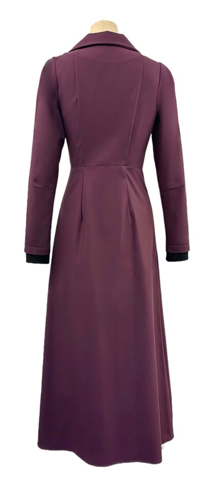 McClearon Jacket- Maroon asymmetrical Zip Trench jacket/Dress