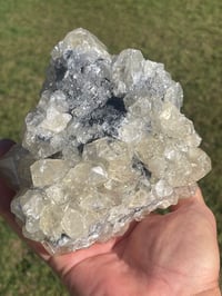 Image 7 of Gemmy Calcite On Druzy Quartz Matrix #1947