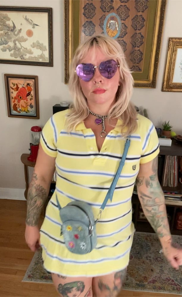 Image of Polo dress (yellow striped)