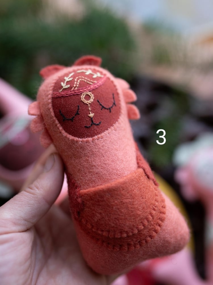 Image of Pink and Salmon Wool Felt Space Friends