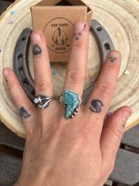 Image 4 of Turquoise lightning bolt ring size 8