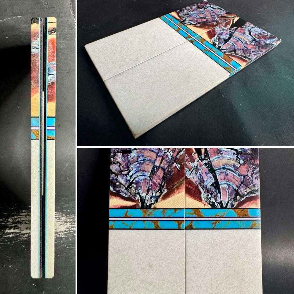 Image of Mammoth Tusk & Glass Fiber Segmented Knife Scales 