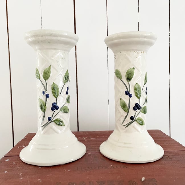 1920’s/30’s Pair of Porcelain Candlesticks