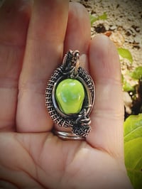 Image 2 of Green Skull in Copper Wrap