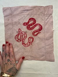 Two simple snakes on simple antique cloth