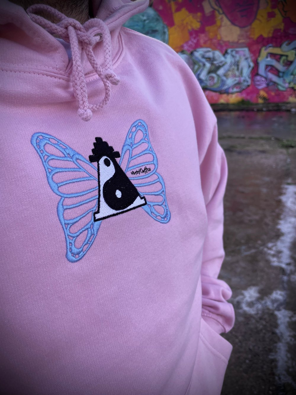 Image of Light Pink Butterfly Hoody Adult