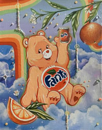 Orange Fanta Carebear - canvas 