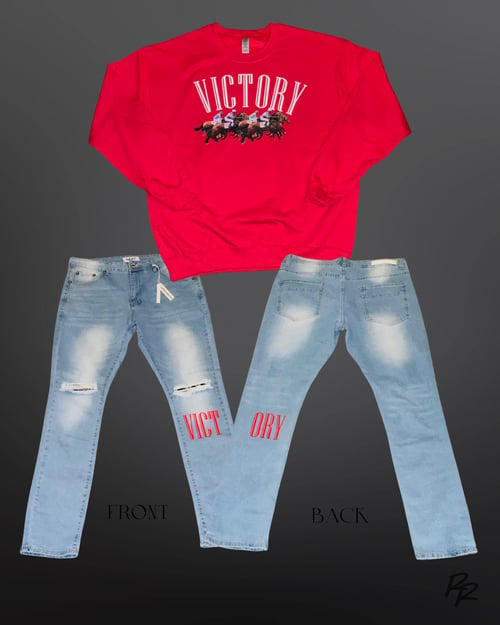 Image of VICTORY Red Crewneck Seeatshirt