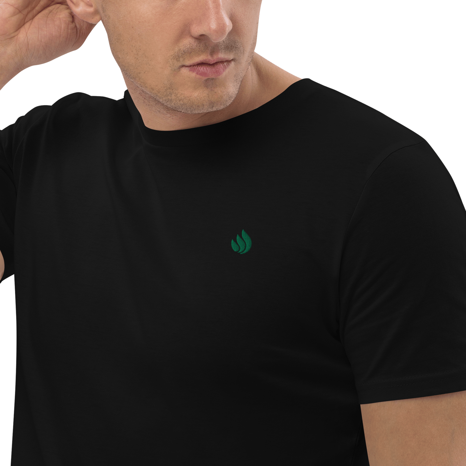Image of CLASSIC - WHITE SMOVE.CITY Unisex Organic Cotton T-Shirt | with embroidered GREEN logo
