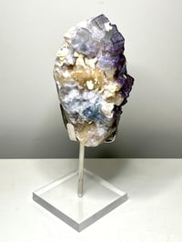 Image 7 of QR Code Fluorite & Barite Specimen On Stand #2585