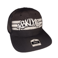 Image 3 of  Brooklyn Nets Hat Cap Mens Adjustable Snapback Trucker Black NBA Fan Favorite