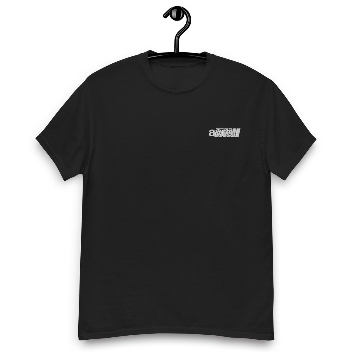 Image of BLACK HEAVYWEIGHT EMBROIDERED TEE