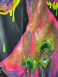 Image 4 of “BOTANICAL BABE” ORIGINAL PAINTING ON UNSTRETCHED CANVAS 5ftx3ft