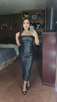 Image 4 of Lauren Faux Leather Midi Dress