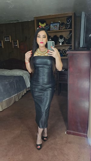 Image of Lauren Faux Leather Midi Dress