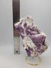 Image 5 of 2lb Candle Quartz Calcite Purple Fluorite Crystal Specimen with Stand