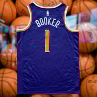 Image 2 of NIKE DRI FIT NBA PHOENIX SUNS DEVIN BOOKER ICON EDITION 2022/23 SWINGMAN JERSEY MENS SIZE LARGE NEW