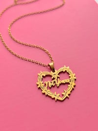 Image 5 of BARBED WIRE HEART PLATE NECKLACES
