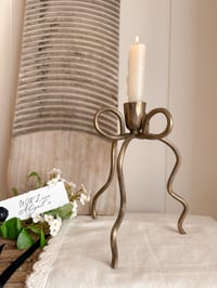 Image 1 of Brass bow Candle Holder