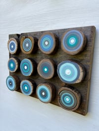Image 1 of Blue tree ring art