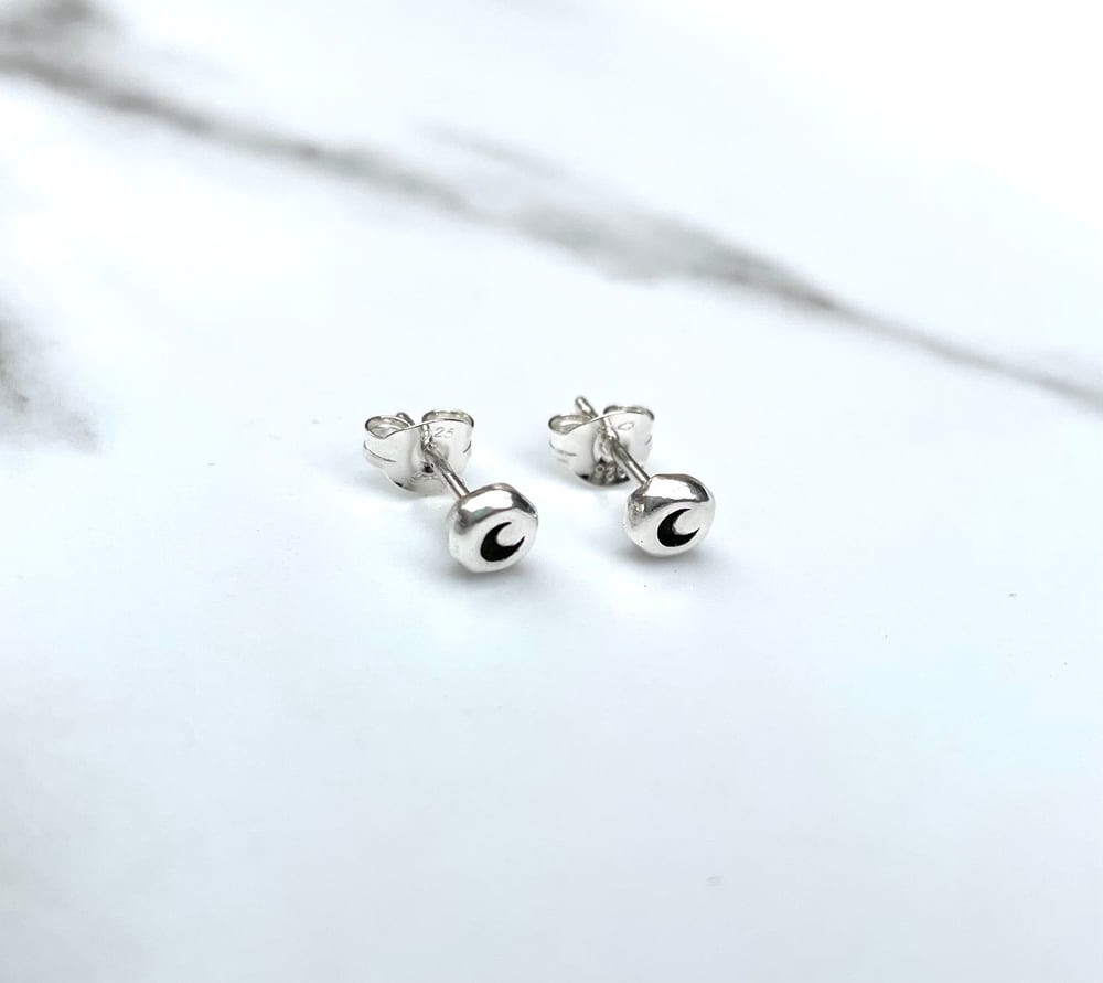 Two Pairs Of Handmade Studs - Star And Crescent Moon Studs Sterling Silver 925