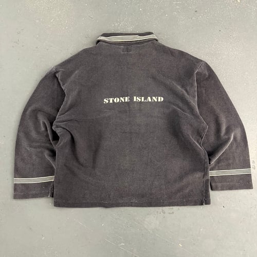 Image of 1986 Stone Island long sleeve polo shirt, size large