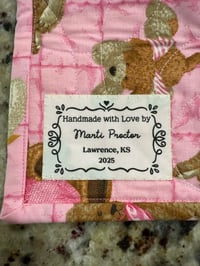 Image 2 of Pink teddy bear baby quilt 