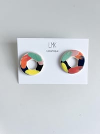 Paire de boucles d'oreilles céramique RONDA PERCA PINTA PM 2