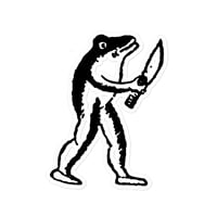 Image 1 of Eugene Teal - Frog with Knife Sticker