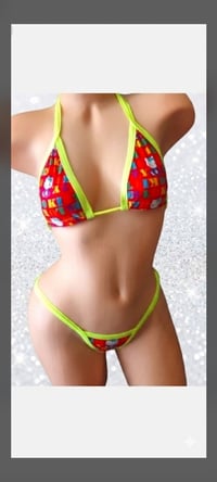 Image 4 of Neon Yellow Thong Bikini (4 Prints)