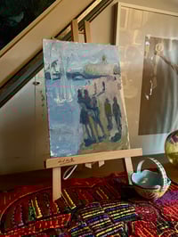 Image 2 of Impressionist Oil Riverside Scene on Board