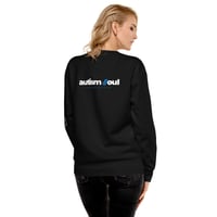 Image 1 of autism soul unisex Premium Sweatshirt black front, back and sleeve print