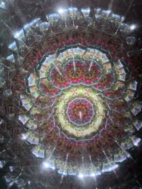 Image 4 of Retroscope: Handmade 10" Stained Glass Kaleidoscope-pink