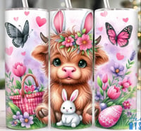 Highland cow Easter 20oz tumbler 