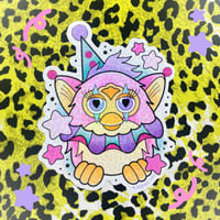 Image 1 of XXL Clown Furby Glitter Sticker