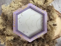 Image 5 of Purple and Gold Glitter Celestial Hexagon Dice Tray