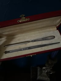 Image 9 of Magnifique porte-plume et ouvre-lettre plaqué argent, XIXÈME siècle