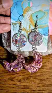 Image 2 of Pink Moon Stacked Dangles 