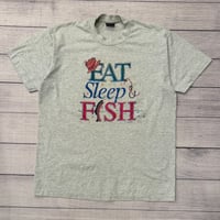 Image 1 of Vintage Eat Sleep Fish Tee - L
