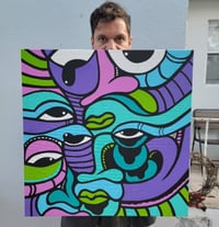 Image 1 of Crowded Spaces: Purple and Teel