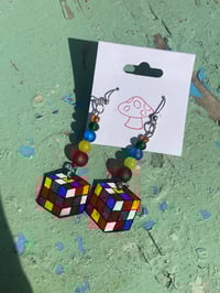 Image 2 of Rubix Cube Earrings 