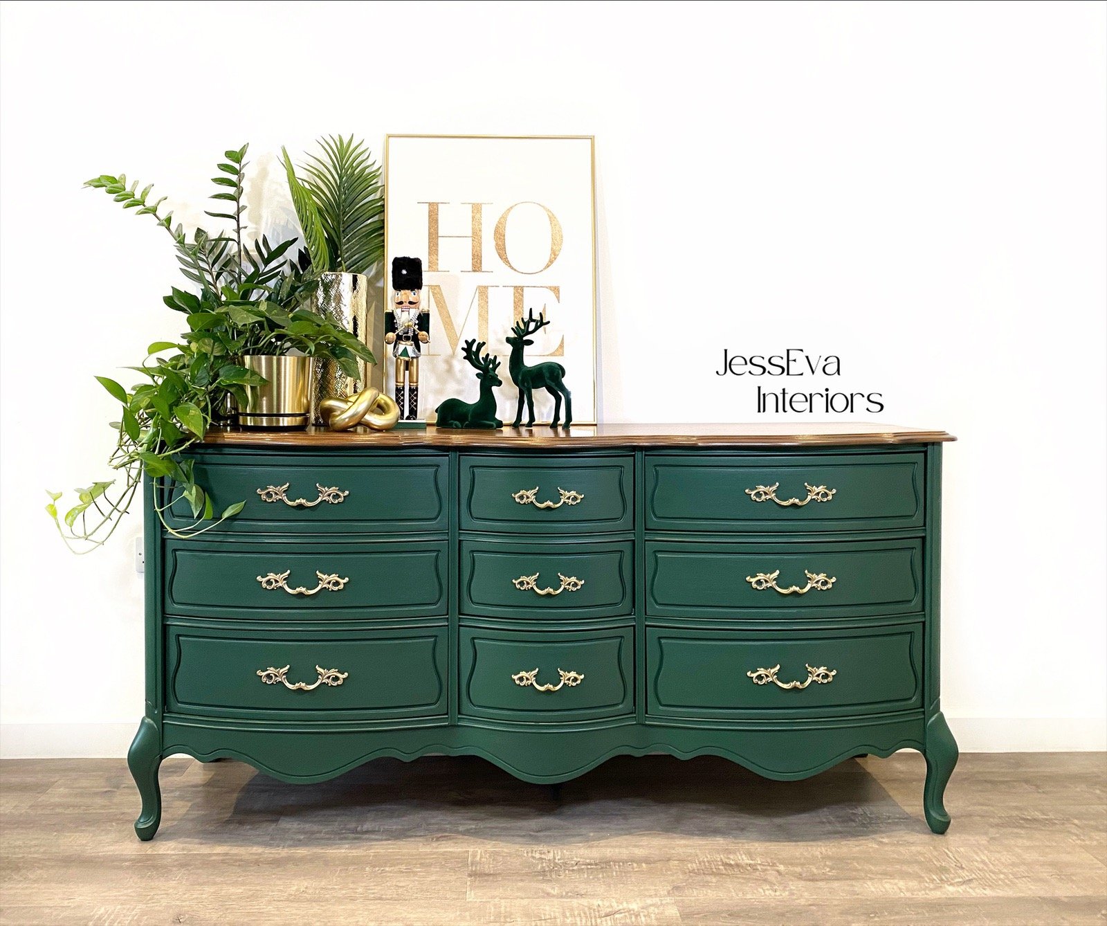 Green on sale wood dresser