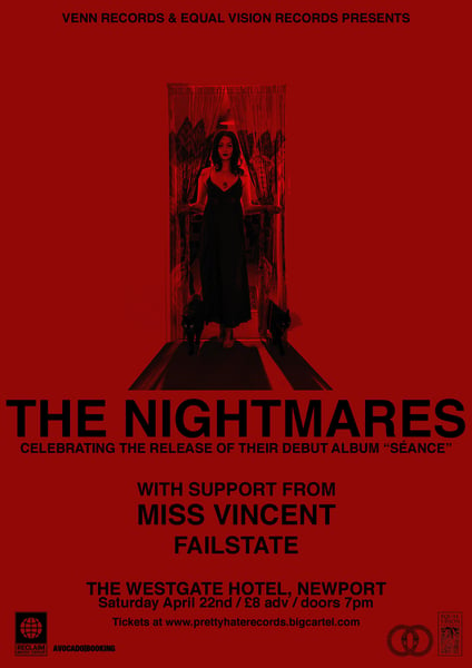 Image of THE NIGHTMARES "Séance" Album Launch at Westgate Hotel, Newport. April 22nd, 2023.