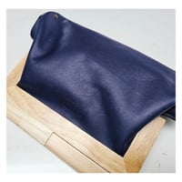 Image 5 of Navy Leather & Timber Clutch