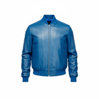Image 1 of Blue Leather Jacket & Airport Bag