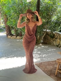Image 2 of Jondal Crochet Drape Set Chocolate